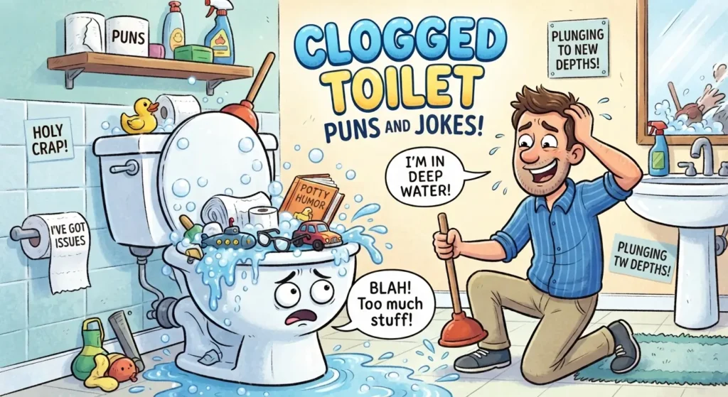 clogged toilet puns and jokes