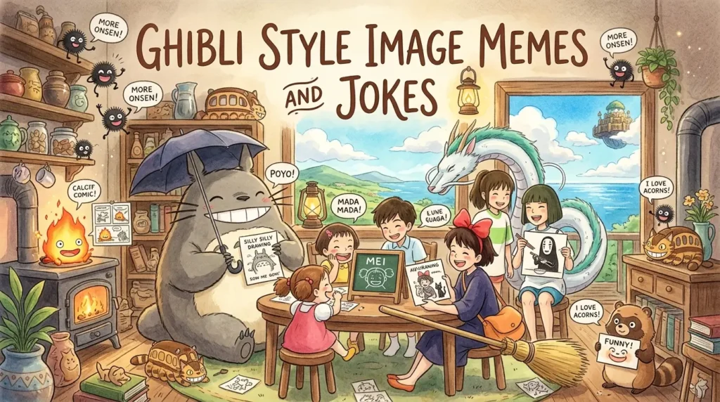 ghibli style image memes and jokes