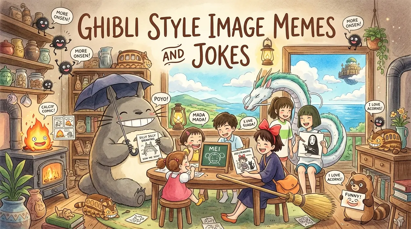 ghibli style image memes and jokes