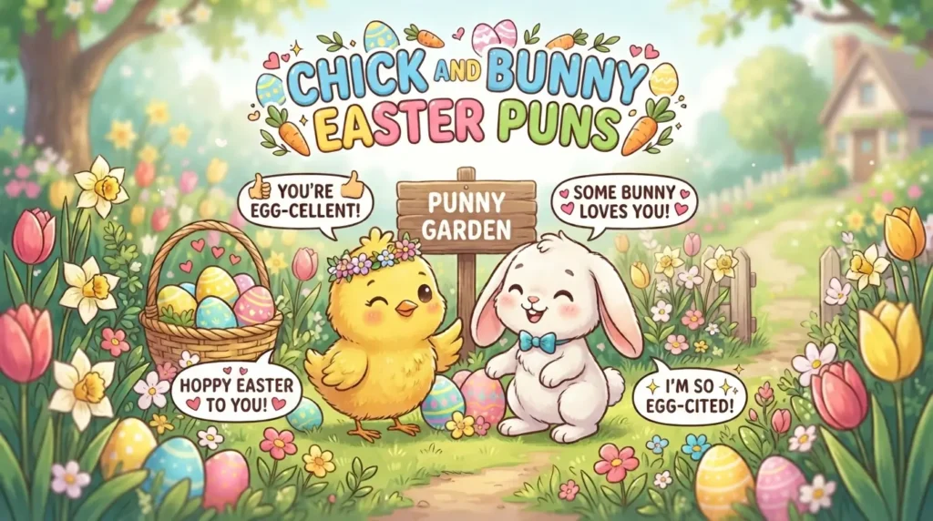 chick and bunny easter puns