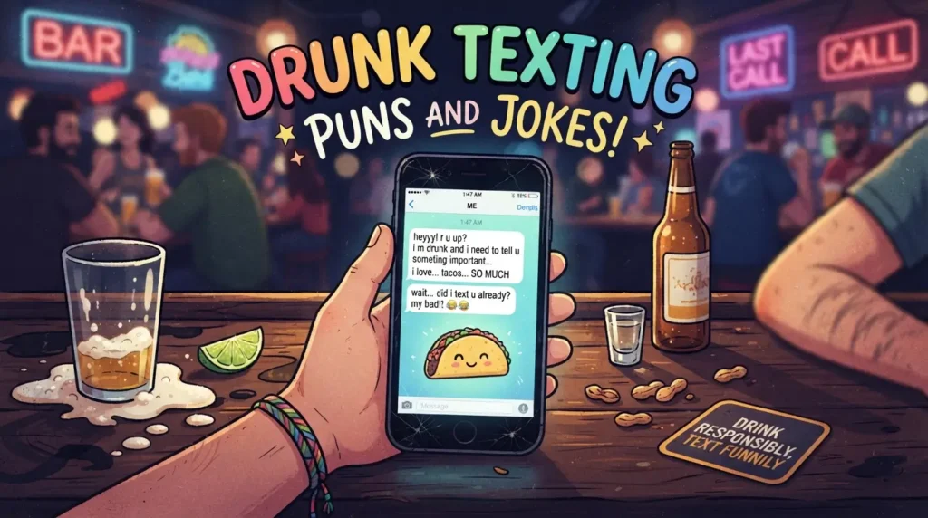 drunk texting puns and jokes